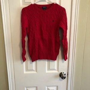 Red polo sweater